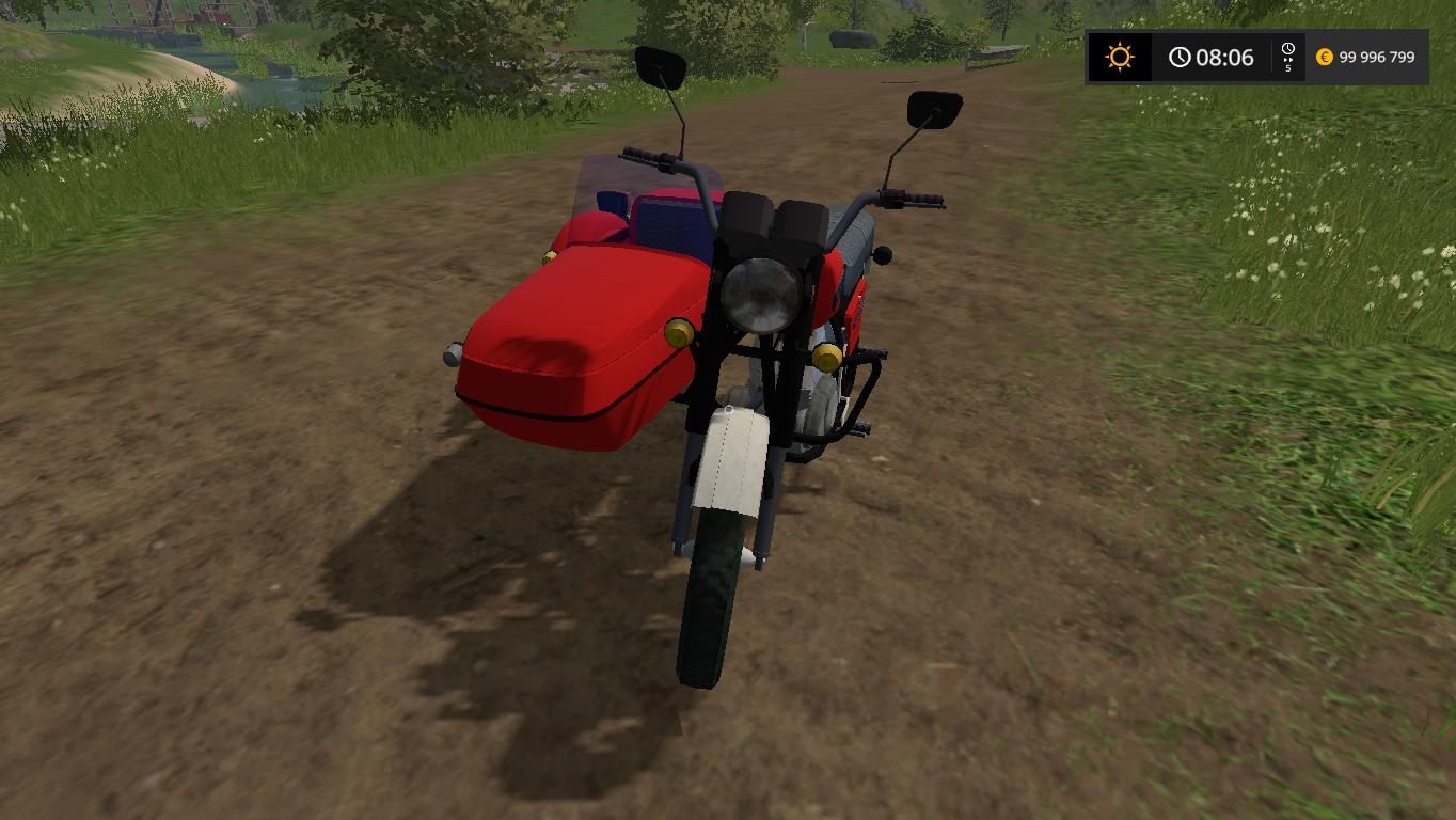 Мод мотоцикла ИЖ «Планета» с коляской для Farming Simulator 2017